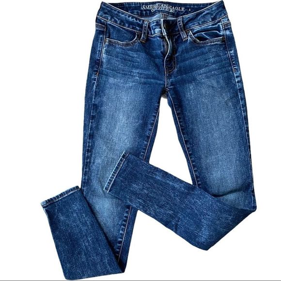 American Eagle super stretch high waisted jegging jeans medium wash size 2 EUC - Picture 1 of 7